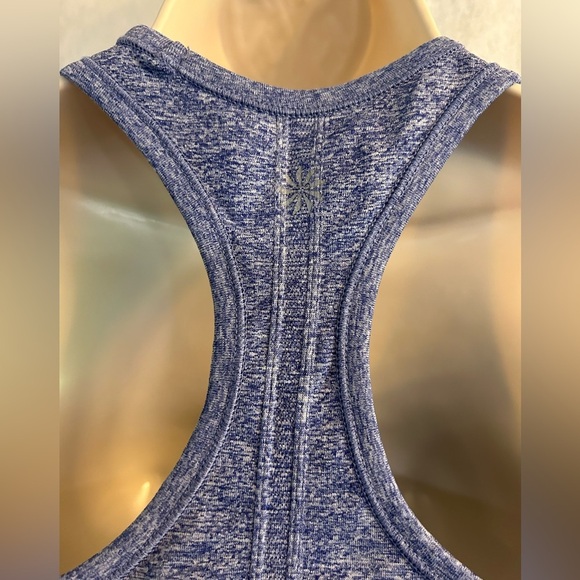 Athleta Fastest Track Blue/Purple Heather Women's Tank Top ruched Sz-XS.  Y1 - Picture 3 of 11